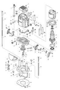 Page 1 Diagram and Parts List for RP1801F Type 2 Makita Router