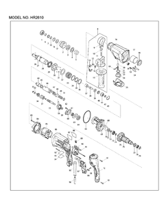Page 1 Diagram and Parts List for HR2610  Makita Hammer