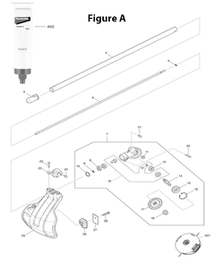 Fig-1 Diagram and Parts List for GUX01JM1X1  Makita Trimmer