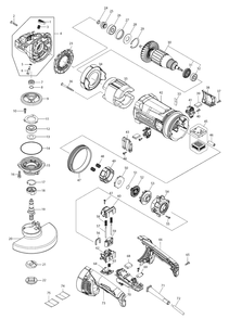 Fig-0 Diagram and Parts List for GA7070X1  Makita Angle Grinder