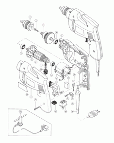 Page 1 Diagram and Parts List for 6010BVR  Makita Drill