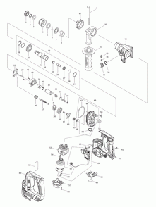Page 1 Diagram and Parts List for RH02R1  Makita Hammer