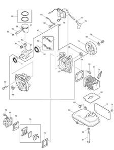 Part Location Diagram of 662-95067-00 Makita End Pipe