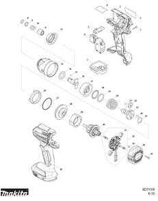 Diagram Diagram and Parts List for XDT11SY  Makita Impact Driver