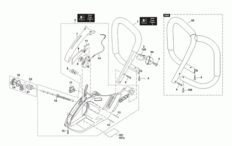 Page 9 Diagram and Parts List for DCS6401H  Makita Saw