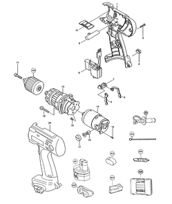 Page 1 Diagram and Parts List for 8433DWDE  Makita Drill