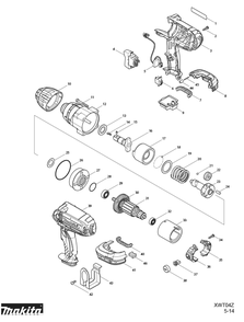 Diagram Diagram and Parts List for XWT04S1  Makita Wrench