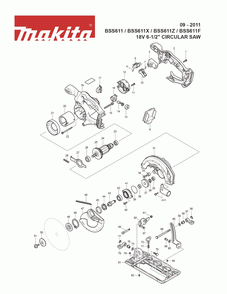Page 1 Diagram and Parts List for BSS611F Type 3 Makita Saw