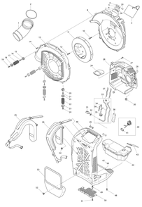 Diagram 1 Diagram and Parts List for EB7650TH  Makita Leaf Blower / Vacuum