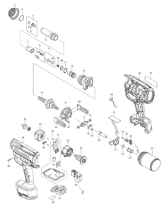 Fig-0 Diagram and Parts List for XVR01Z  Makita Cordless Drill