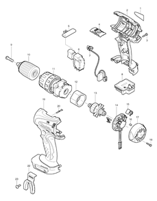 Page 1 Diagram and Parts List for BHP450  Makita Drill