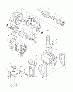 Page 1 Diagram and Parts List for 6013BRK Type 2 Makita Drill