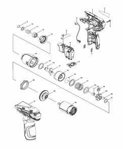 Page 1 Diagram and Parts List for DT01ZW  Makita Drill