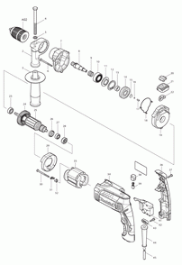 Page 1 Diagram and Parts List for HP1631K Type 2 Makita Drill