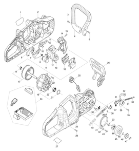 Fig-0 Diagram and Parts List for XCU04CM  Makita Chainsaw