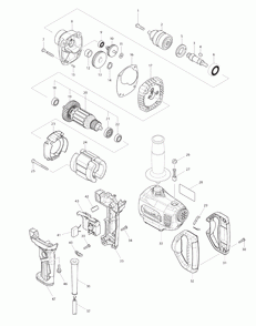 Page 1 Diagram and Parts List for DS4012  Makita Drill
