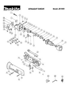 Page 1 Diagram and Parts List for JS1660  Makita Nibbler & Shears
