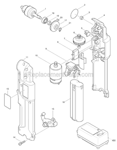 Page A Diagram and Parts List for DA301D  Makita Cordless Drill