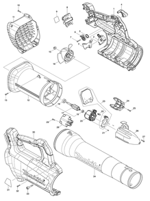 Part Location Diagram of 459699-2 Makita Rear Cover