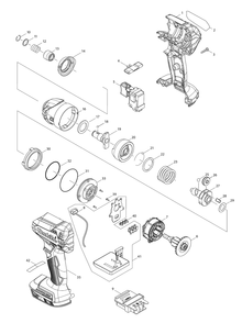 Fig-0 Diagram and Parts List for XDT13MZ  Makita Impact Driver