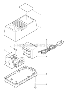 Page A Diagram and Parts List for DC1201  Makita Charger