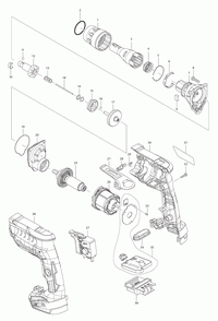 Page 1 Diagram and Parts List for XSF03T  Makita Screwdriver