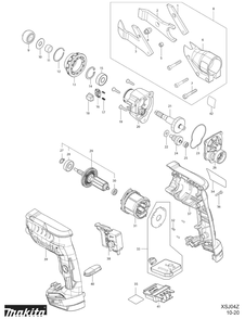Diagram Diagram and Parts List for XSJ04T  Makita Nibbler & Shears