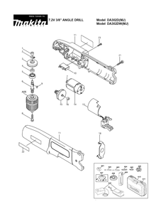 Page 1 Diagram and Parts List for DA302DW  Makita Drill