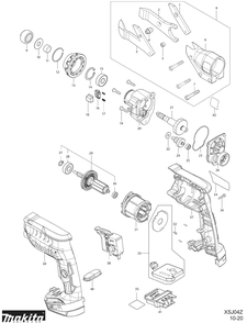 Diagram Diagram and Parts List for XSJ04Z  Makita Nibbler & Shears