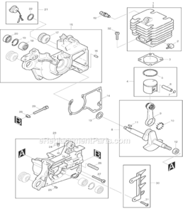 Page A Diagram and Parts List for DCS341  Makita Chainsaw