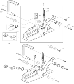 Page F Diagram and Parts List for DCS341  Makita Chainsaw