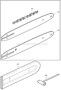 Part Location Diagram of E-00103 Makita 16 Guide Bar, Dcs34-16