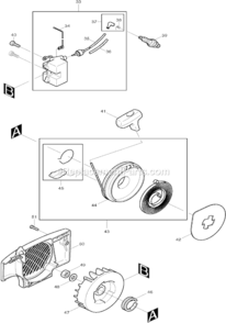 Page B Diagram and Parts List for DCS400  Makita Chainsaw