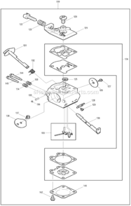 Page H Diagram and Parts List for DCS400  Makita Chainsaw