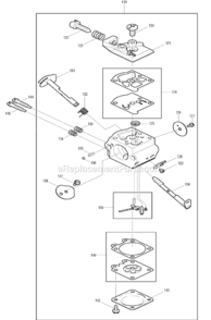 Page F Diagram and Parts List for DCS401  Makita Chainsaw