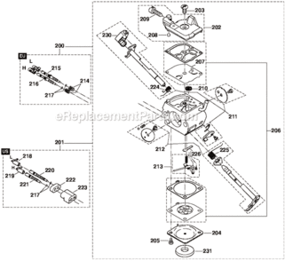 Page F Diagram and Parts List for DCS510-18  Makita Chainsaw