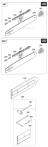 Page H Diagram and Parts List for DCS510-18  Makita Chainsaw