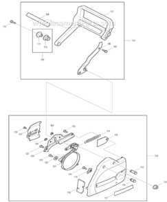 Page F Diagram and Parts List for DCS5200I  Makita Chainsaw