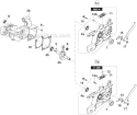 Crankcase-1 Diagram and Parts List for DCS540  Makita Chainsaw
