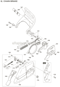 Page F Diagram and Parts List for DCS6401-20  Makita Chainsaw