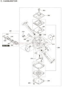 Page G Diagram and Parts List for DCS6401-20  Makita Chainsaw