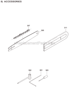 Page H Diagram and Parts List for DCS6401-20  Makita Chainsaw