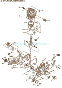 Part Location Diagram of 257384-9 Makita Piston Ring D47, Ek6101