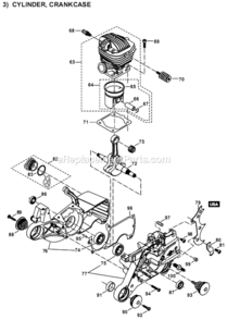 Part Location Diagram of 038-130-070 Makita Cylinder/Piston CPL.
