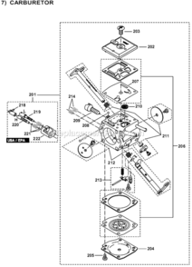 Page H Diagram and Parts List for DCS7901  Makita Chainsaw
