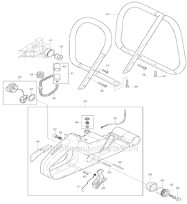 Page B Diagram and Parts List for DCS9010  Makita Chainsaw