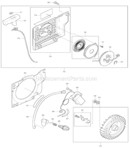 Page C Diagram and Parts List for DCS9010  Makita Chainsaw