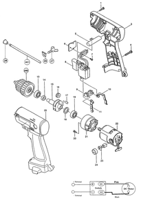 Page 1 Diagram and Parts List for 6503DZ  Makita Drill