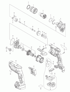 Page 1 Diagram and Parts List for XSF05T  Makita Screwdriver