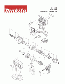 Page 1 Diagram and Parts List for BTD120SA Type 1 Makita Drill